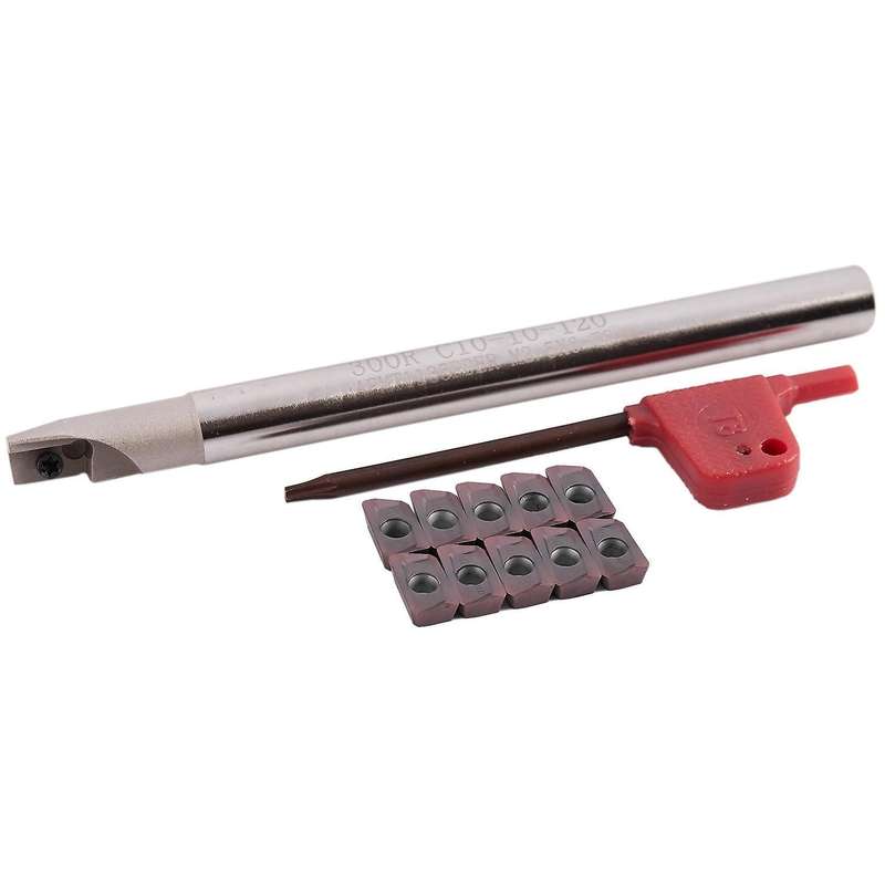 10pcs Carbide Inserts + 1pc Bap 300r Tool Holder with Wrench