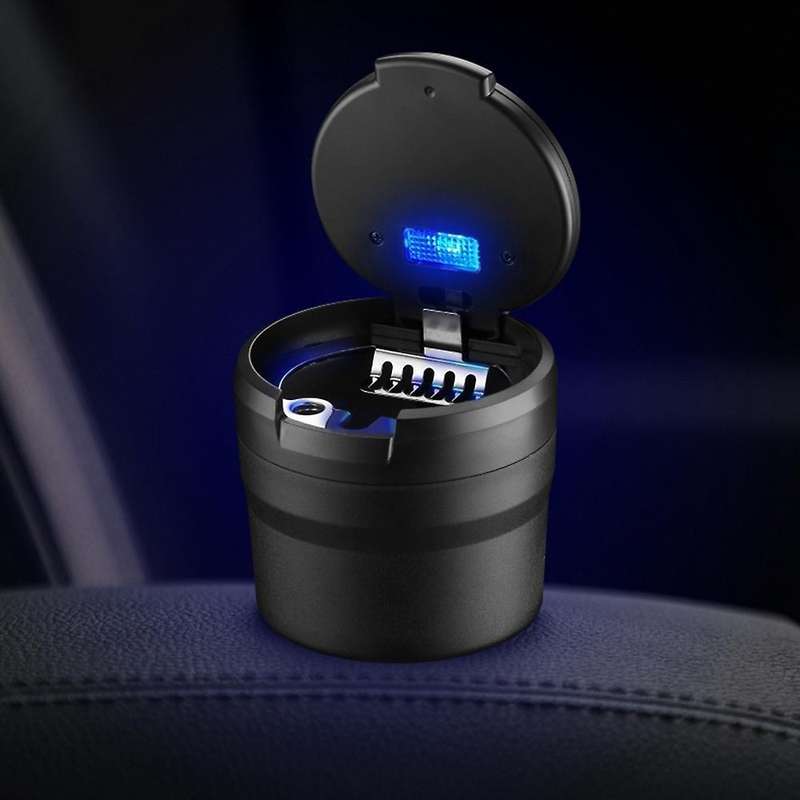 Portable Ashtray with Led Light Auto Moke Cup Holder Ash Tray,black