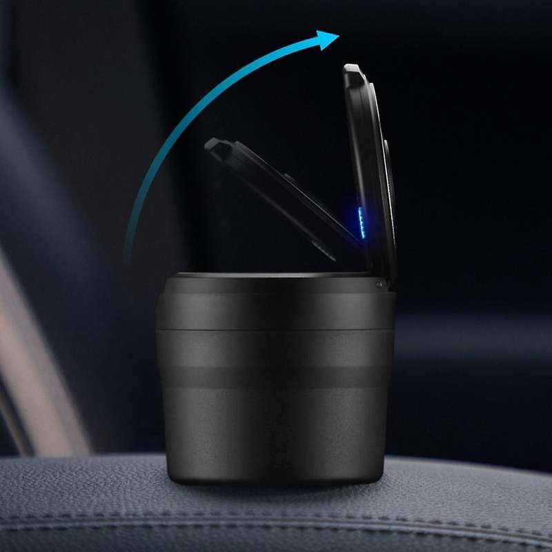 Portable Ashtray with Led Light Auto Moke Cup Holder Ash Tray,black