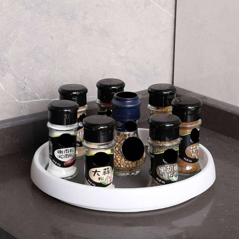 1pcs Kitchen Condiment Round Rotating Storage Tray Tpr Home B