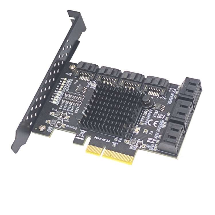 PCIE 4X to 10 Port  SATA 3.0 Adapter Expansion Card ASMedia ASM1166 Converter