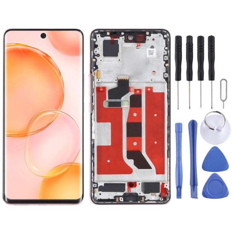 Original OLED LCD Screen for Honor 50 Digitizer Full Assembly with Frame(Pink)