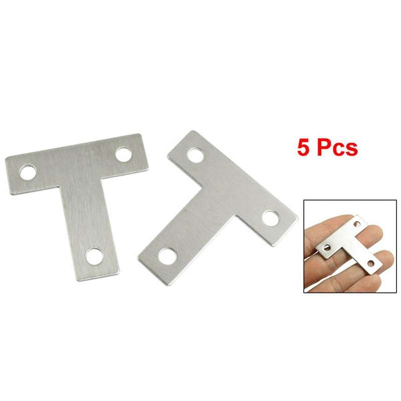 5 Pcs Angle Plate Corner Brace Flat T Shape Repair Bracket 40 X 40mm