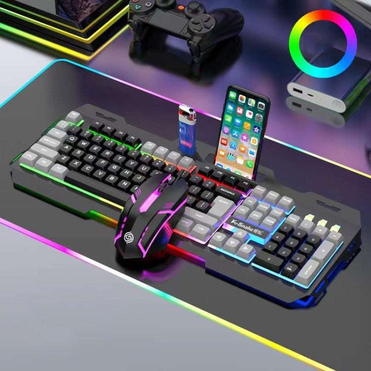 K-Snake Mechanical Feel Keyboard Mouse Kit USB Wired 104 Keycaps Computer Keyboard, Style: Keyboa...