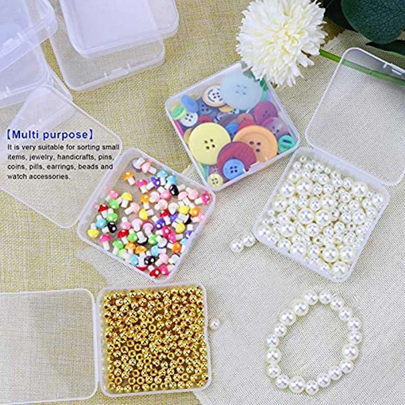14 Pack Clear Plastic Storage Containers Box with Hinged Lid