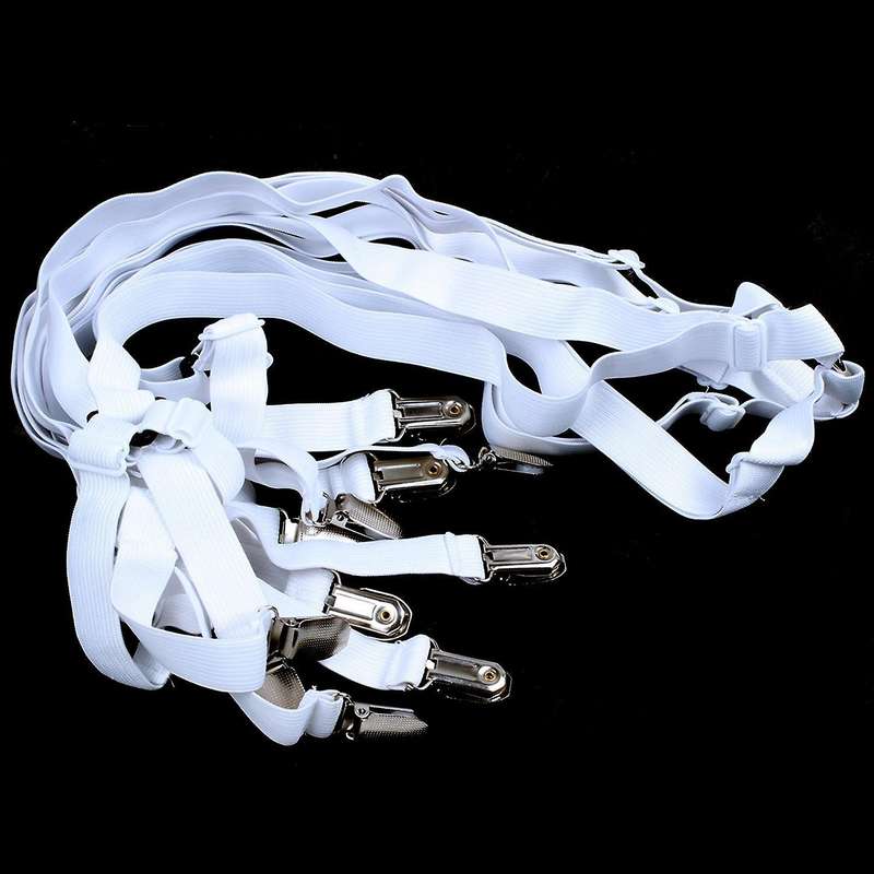 Bed Sheet Clips Grippers Fasteners 3 Way 6 Sides Suspenders Clips