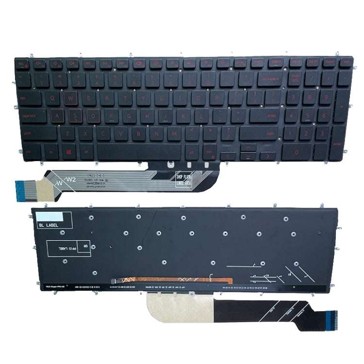 US Version Keyboard for Dell Inspiron 15-7566 5567 7567 5565 5570 7577 P65F(Red with Backlight)