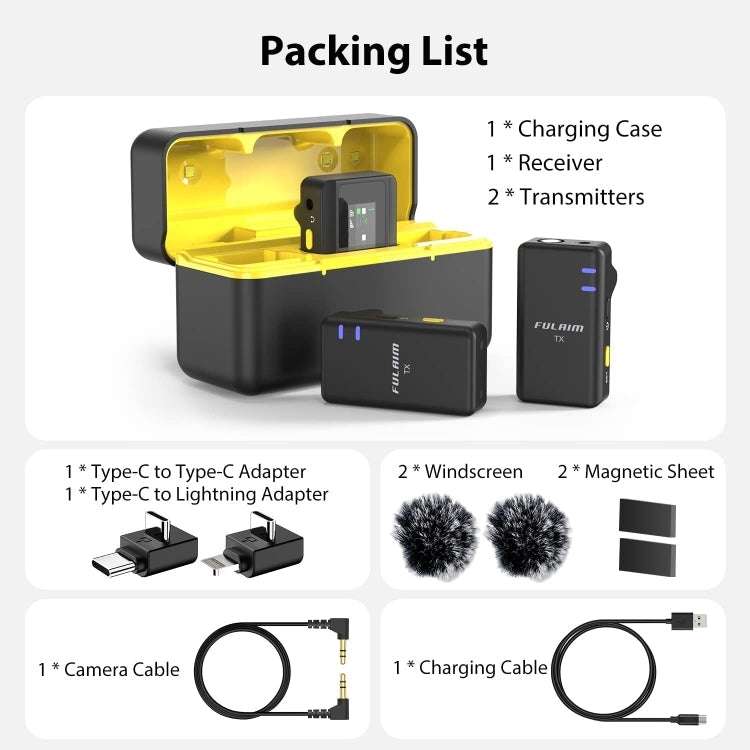 4G Memory Wireless Charging Microphone Collar Clip Microphone