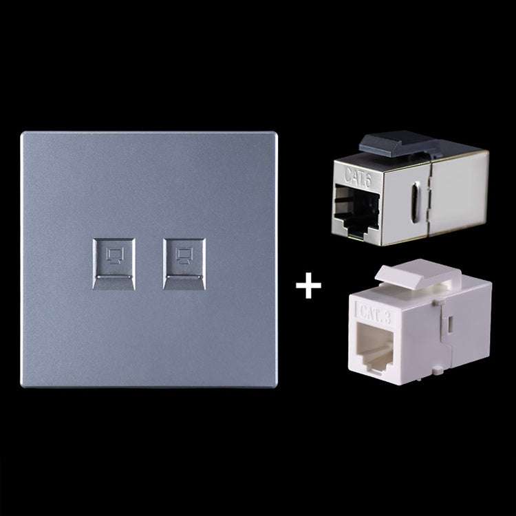 CAT.6 Shielded Pass-through Network Module, Dual Ports Panel + Shielded Pass-through + Telephone ...