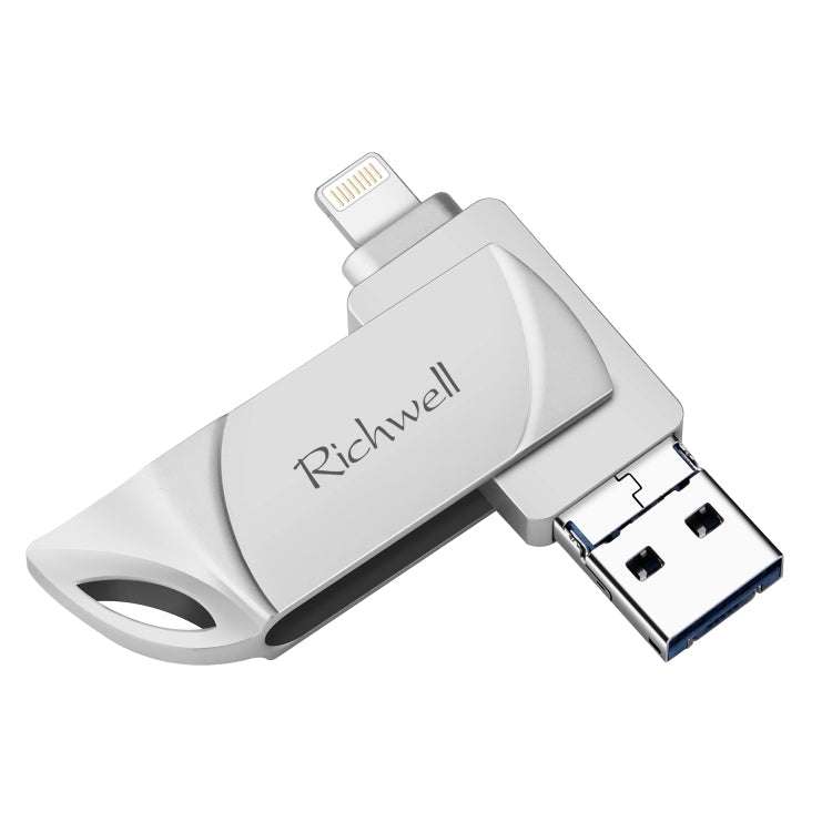 Richwell  DXZ64 USB Flash  Disk 64G 3 in 1  Micro USB + 8 Pin + USB 3.0 Compatible IPhone & IOS(S...