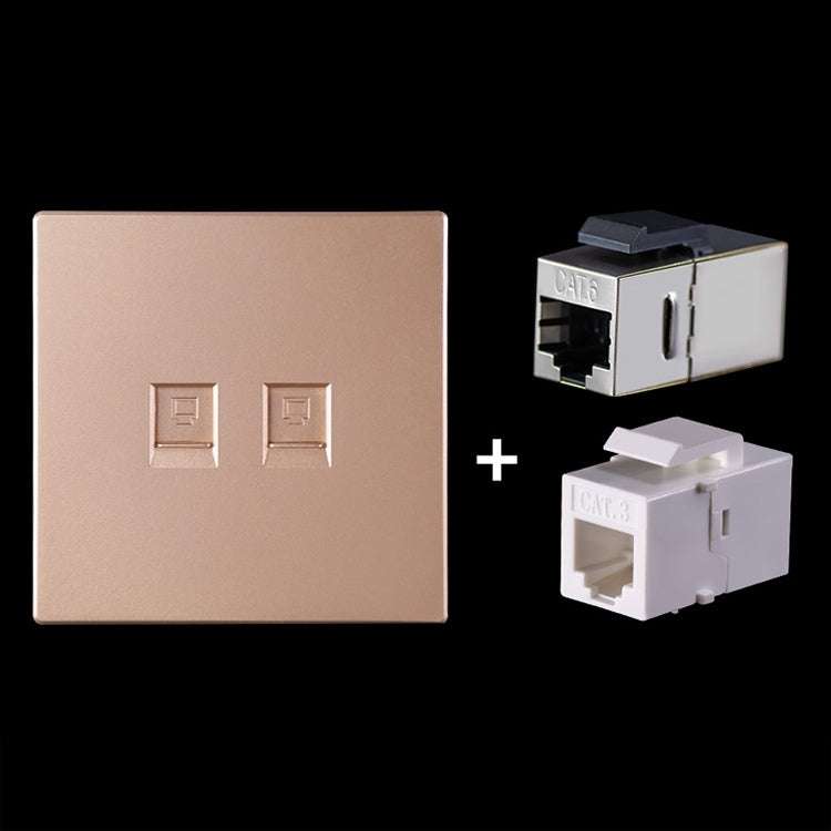 CAT.6 Shielded Pass-through Network Module, Dual Ports Panel + Shielded Pass-through + Telephone ...