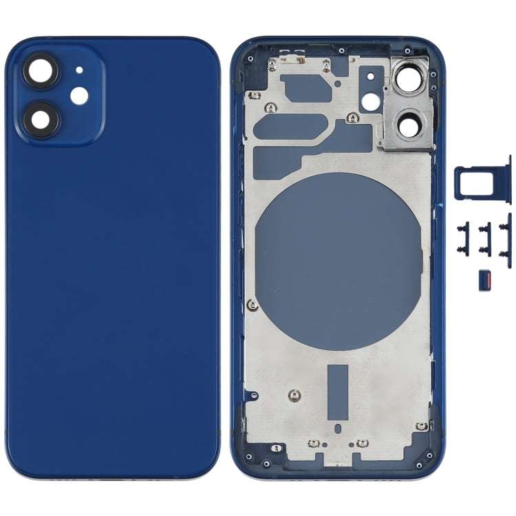 Back Housing Cover with SIM Card Tray & Side Keys & Camera Lens for iPhone 12 mini(Blue)