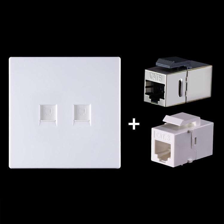 CAT.6 Shielded Pass-through Network Module, Dual Ports Panel + Shielded Pass-through + Telephone ...