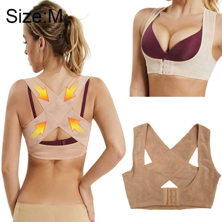 Women Ultrathin Kyphosis Correction Shoulder Support Tight-fitting Orthopedic Belt, Size:M(Flesh ...