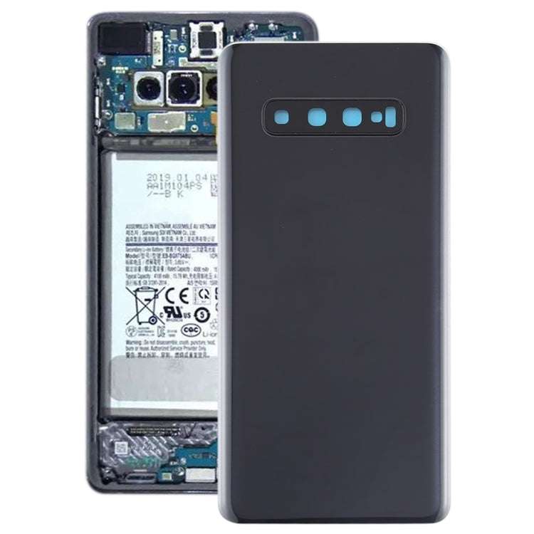 for Galaxy S10+ Battery Back Cover with Camera Lens (Black)