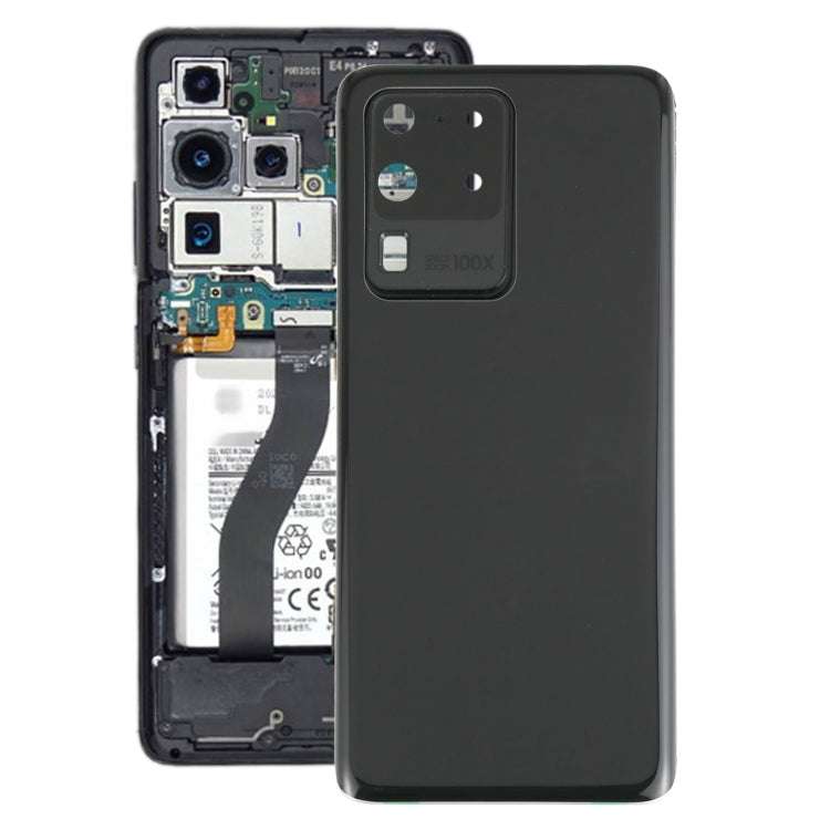 for Samsung Galaxy S20 Ultra Battery Back Cover with Camera Lens Cover (Black)