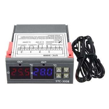 110-220V STC-3008 Digital Display Intelligent Dual Control Electronic Thermostat Dual Display Dual T