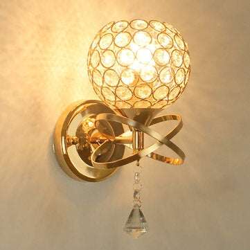 110-220V E14 Modern Chrome Crystal LED Wall Light Lamp Luxury Bedside Bedroom Home Decor Without Bul
