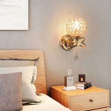 110-220V E14 Modern Chrome Crystal LED Wall Light Lamp Luxury Bedside Bedroom Home Decor Without Bul