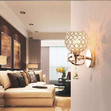 110-220V E14 Modern Chrome Crystal LED Wall Light Lamp Luxury Bedside Bedroom Home Decor Without Bul