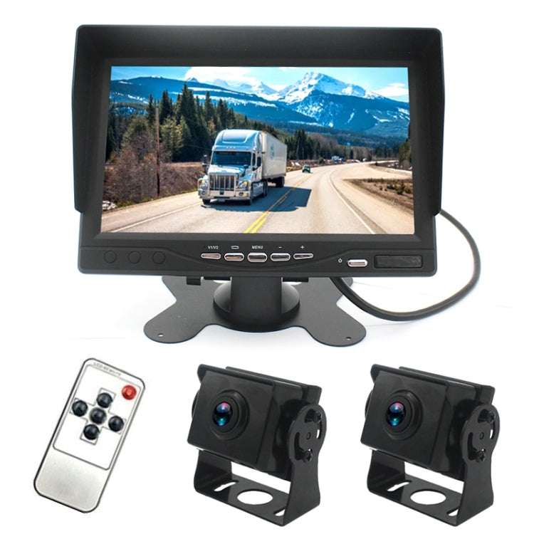 PZ612-2AHD IP67 120 Degree Car AHD 1080P 2 Megapixels 7 inch Front and Rear Double Recording 2 Wa...