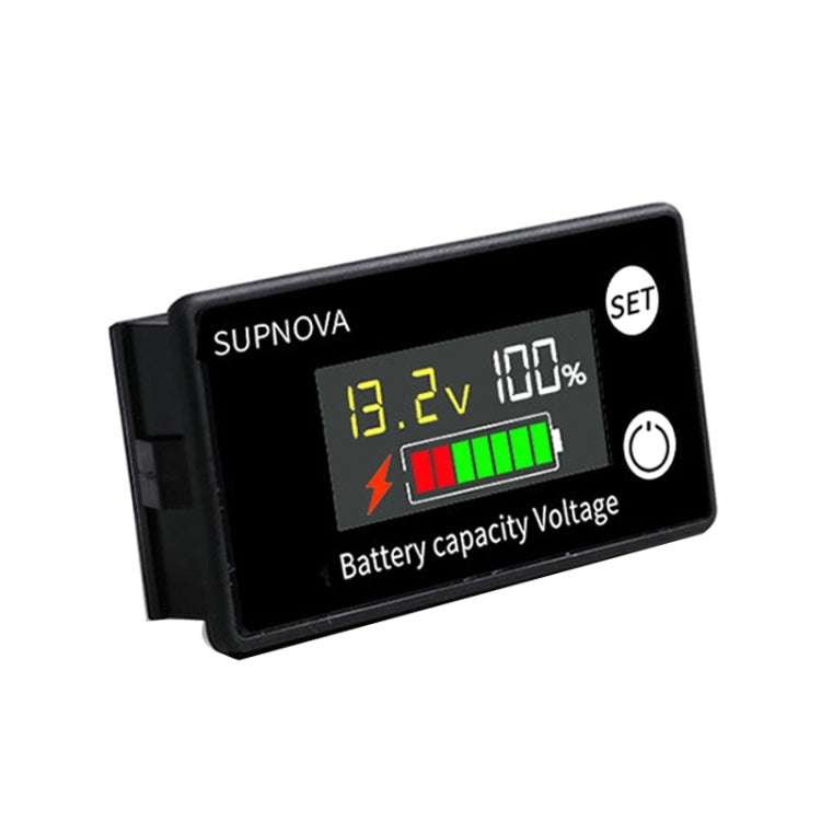SUPNOVA LCD Color Screen DC Voltmeter Lithium Storage Battery Meter, Style: Alarm + Temperature Type
