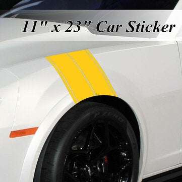 11"x23" Universal Car Suv Fender Hash Side Pin Stripe Decal Sticker Graphic (COLOR: YELLOW)