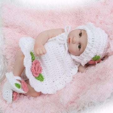 11 Inch Lifelike Newborn Reborn Silicone Vinyl Baby Girls Doll + Clothes Gift