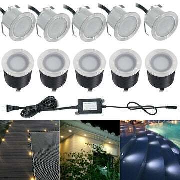 10x 32MMLED Deck Stair Light Waterproof Yard Garden Pathway Patio Landscape L... (LIGHT: WHITELIGHT)