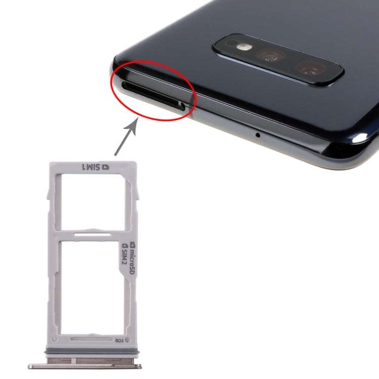 for Galaxy S10+ / S10 / S10e SIM Card Tray + SIM Card Tray / Micro SD Card Tray (Black)