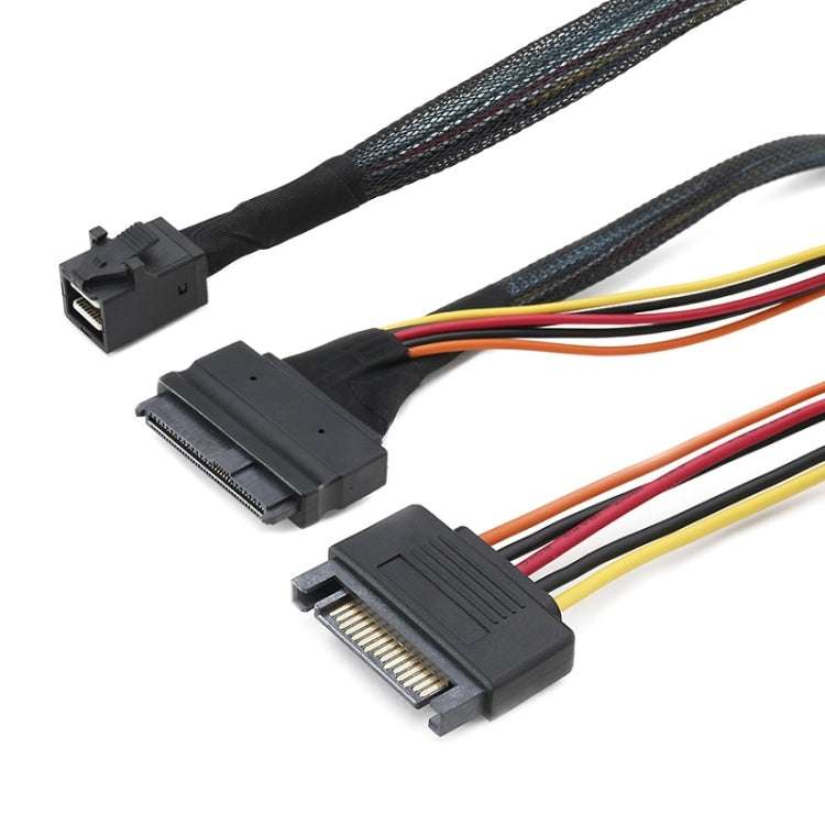 Mini SAS 36P HD8643 to MINI SAS 8639+ 15P Power Hard Drive Data Cable 0.5m