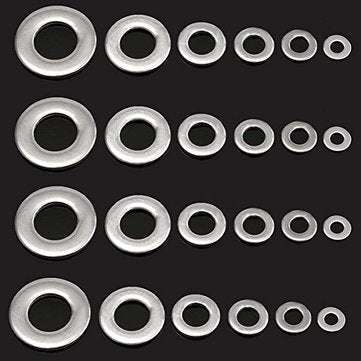 Suleve MXSW4 105Pcs Stainless Steel Gasket O Type Flat Gasket Washer Set m3/4/5/6/8/10