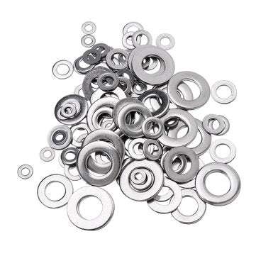 Suleve MXSW4 105Pcs Stainless Steel Gasket O Type Flat Gasket Washer Set m3/4/5/6/8/10