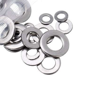 Suleve MXSW4 105Pcs Stainless Steel Gasket O Type Flat Gasket Washer Set m3/4/5/6/8/10