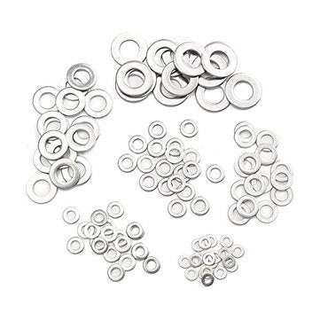 Suleve MXSW4 105Pcs Stainless Steel Gasket O Type Flat Gasket Washer Set m3/4/5/6/8/10
