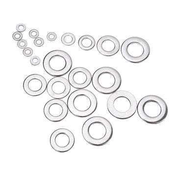Suleve MXSW4 105Pcs Stainless Steel Gasket O Type Flat Gasket Washer Set m3/4/5/6/8/10