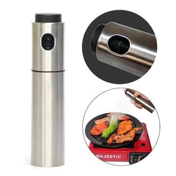 Stainless Steel Oiler Oil Spray Refillable Bottles Fuel Injector Sprayer Pot Gravy Boats Kitchen Too