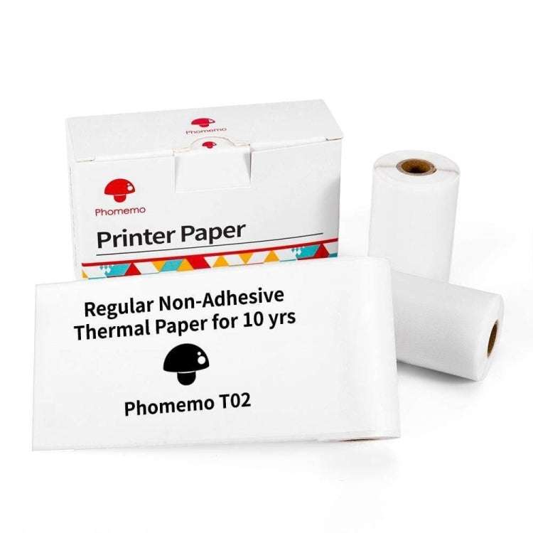 for Phomemo T02 3rolls Bluetooth Printer Thermal Paper Label Paper 53mmx6.5m 10 Years Black on Wh...