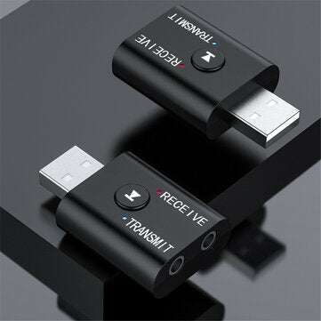 TR6 2-in-1 bluetooth 5.0 Transmitter Receiver Wireless Audio Adapter USB 3.5mm AUX Jack for Car Home