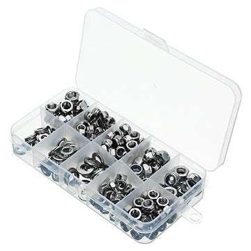 Suleve MXSN2 255pcs Stainless Steel Nylon Lock Nuts Full Nuts Washers Kit M4 M5 M6