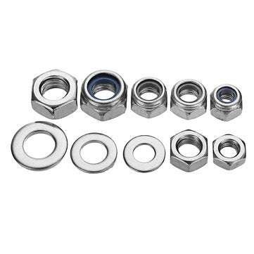 Suleve MXSN2 255pcs Stainless Steel Nylon Lock Nuts Full Nuts Washers Kit M4 M5 M6