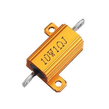 RX24 10W 1R 1RJ Metal Aluminum Case High Power Resistor Golden Metal Shell Case Heatsink Resistance