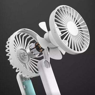 Qualitell 180 Foldable 3-Speeds USB Charging Portable Handheld Fan Intelligent Gear Memory Low Noi