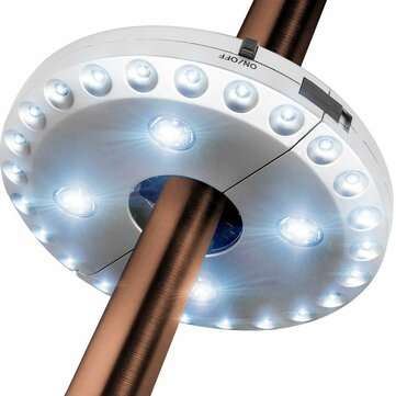 Patio Umbrella Light Battery Powered Led Umbrella Pole Li... (SHELL COLOR: BLACK | LUMEN: 200LUMENS)