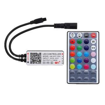Smart WiFi 5Pin RGBW LED Strip Controller+32Keys Remote Control Work With Amazon Alexa Google Assist