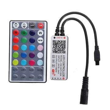 Smart WiFi 5Pin RGBW LED Strip Controller+32Keys Remote Control Work With Amazon Alexa Google Assist