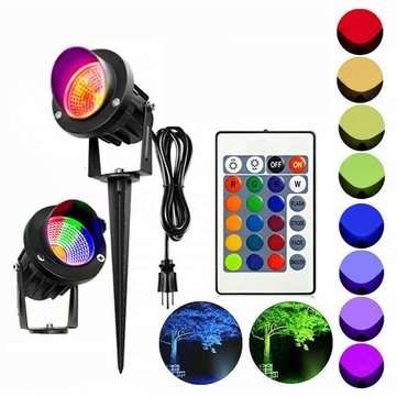 10W RGB LED Flood Spot Light Waterproof Outdoor Garden Landscape Path Lawn Lamp Ch... (PLUG: USPLUG)