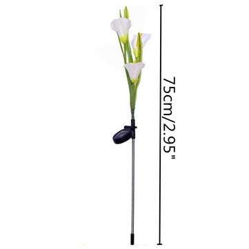 Solar Powered Lily Flower Garden Stake Landscape Lamp Outdoor Yard LED Light Decor