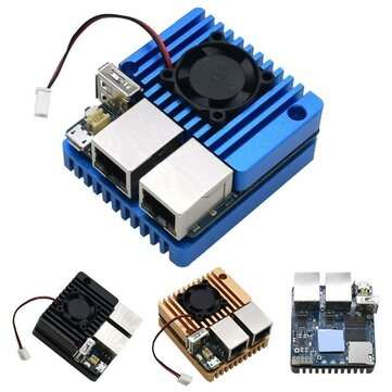 Mini Router NanoPi R2S Open Source Dual-Gbps Ethernet Ports RK3328 SoC Built-in Eng... (COLOR: GOLD)