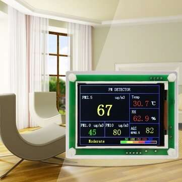 PM1.0 PM2.5 PM10 Detector Module Air Quality Dust Sensor Tester with 2.8 Inch LCD Display for Monito